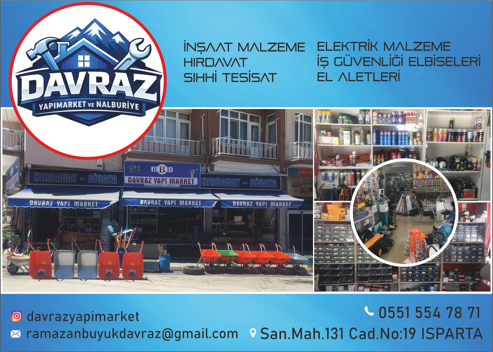 Davraz Yapımarket ve Nalburiye - ISPARTA