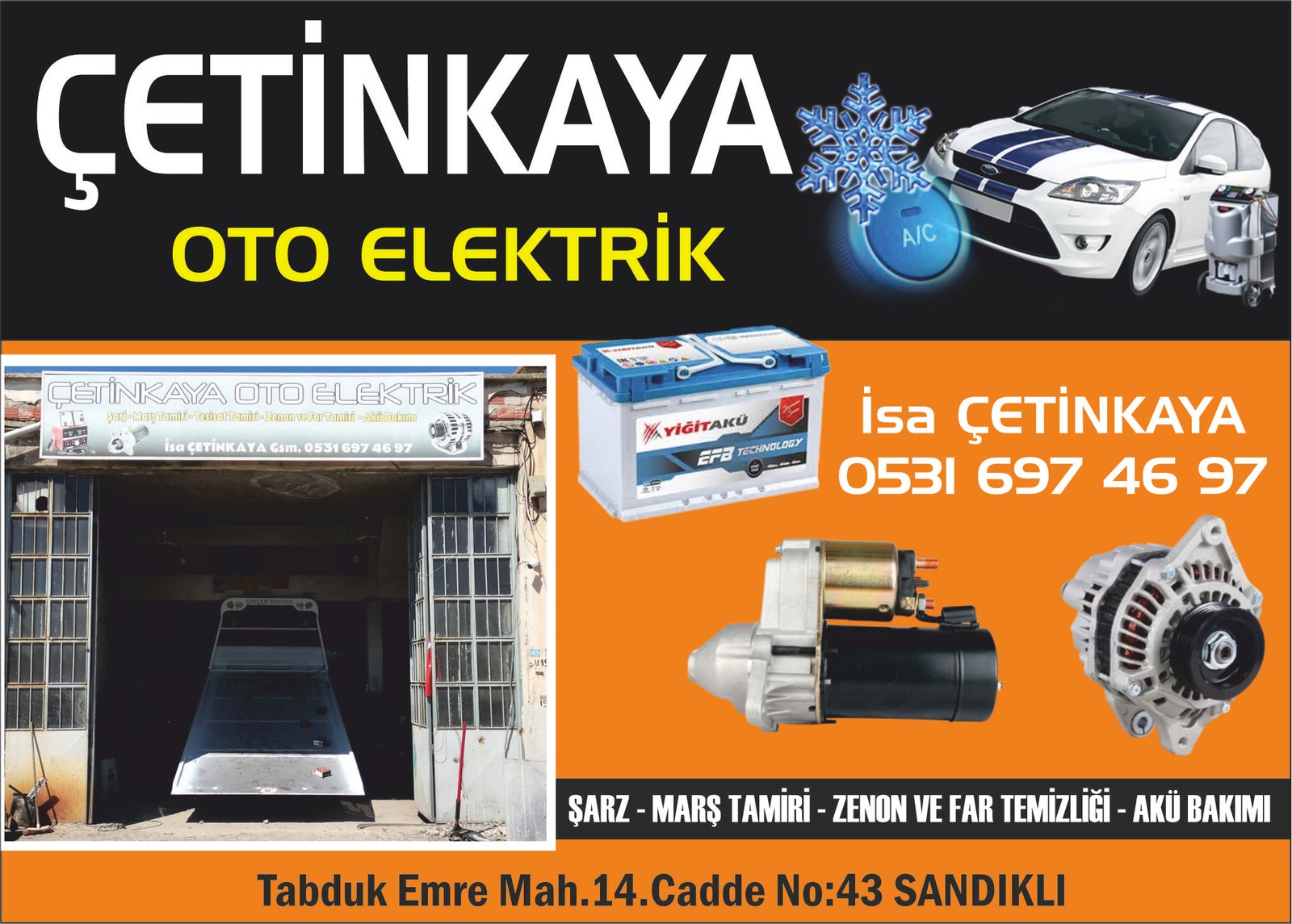 ÇETİNKAYA OTO ELEKTRİK - SANDIKLI - AFYONKARAHİSAR