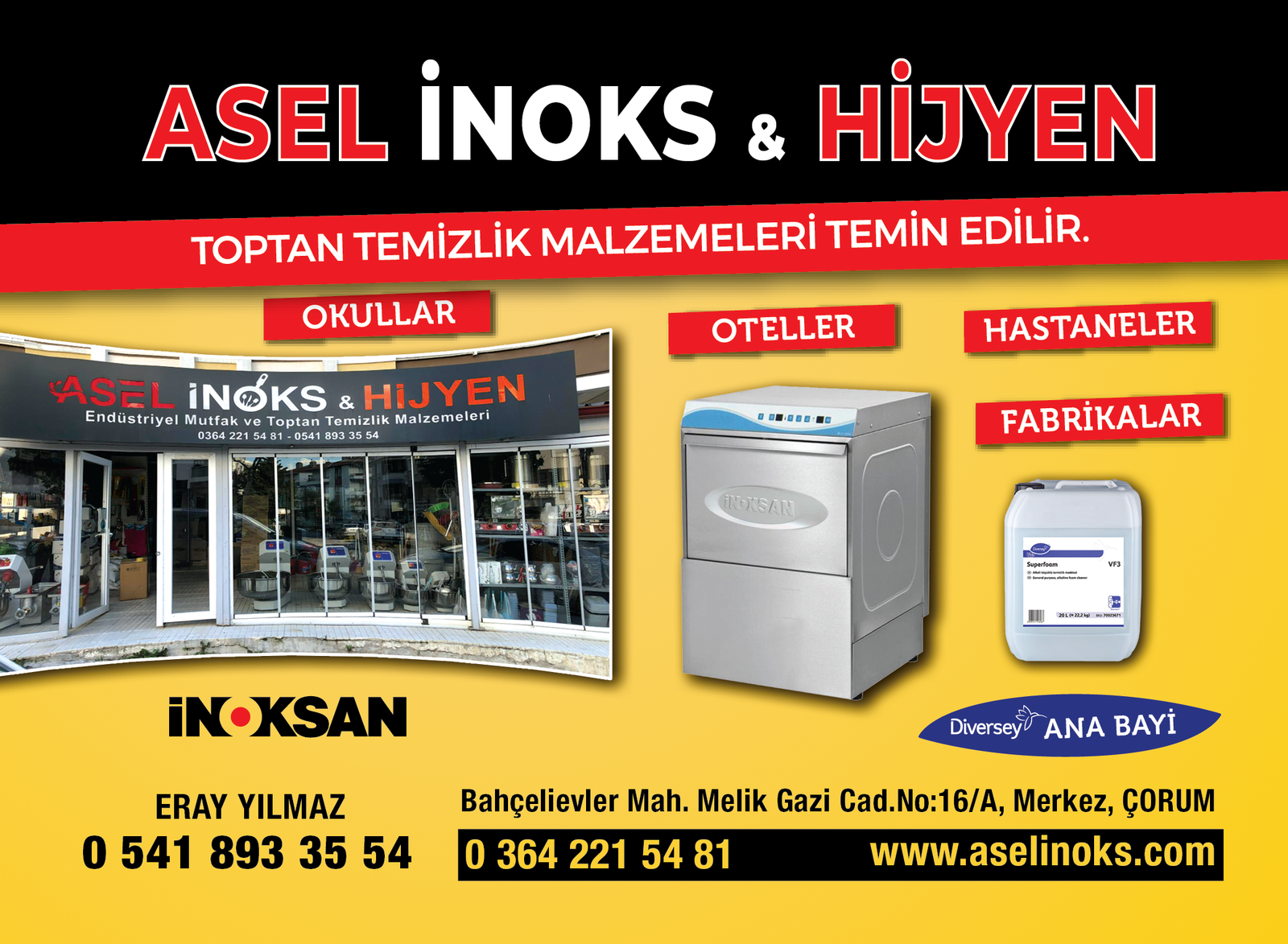 Asel İnoks Toptan Temizlik Malzemeleri – Çorum