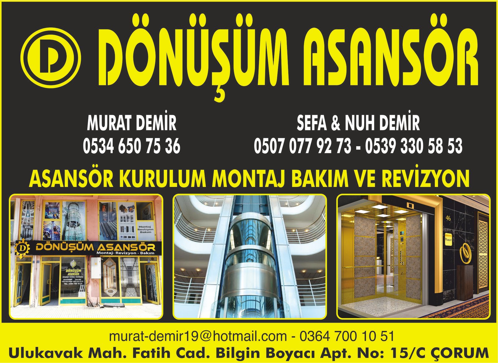 DÖNÜŞÜM ASANSÖR  – ÇORUM