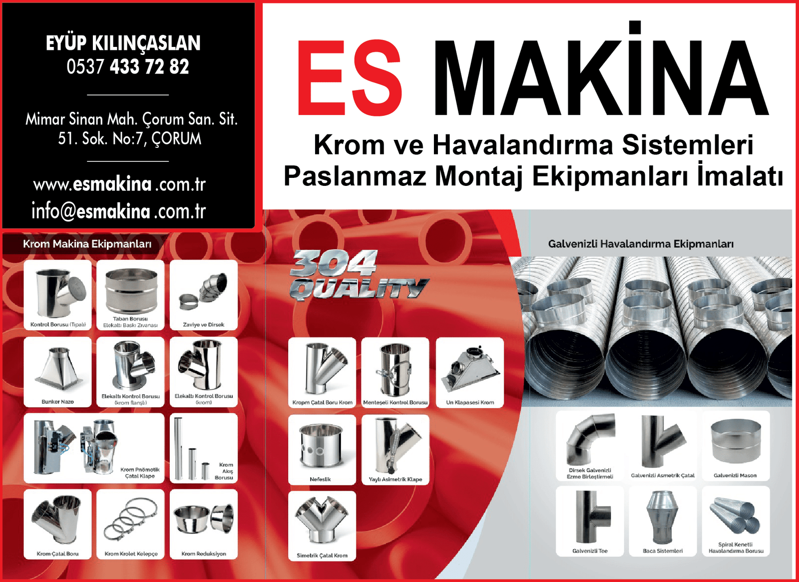 Es Makina Krom Havalandırma Sistemleri – Çorum