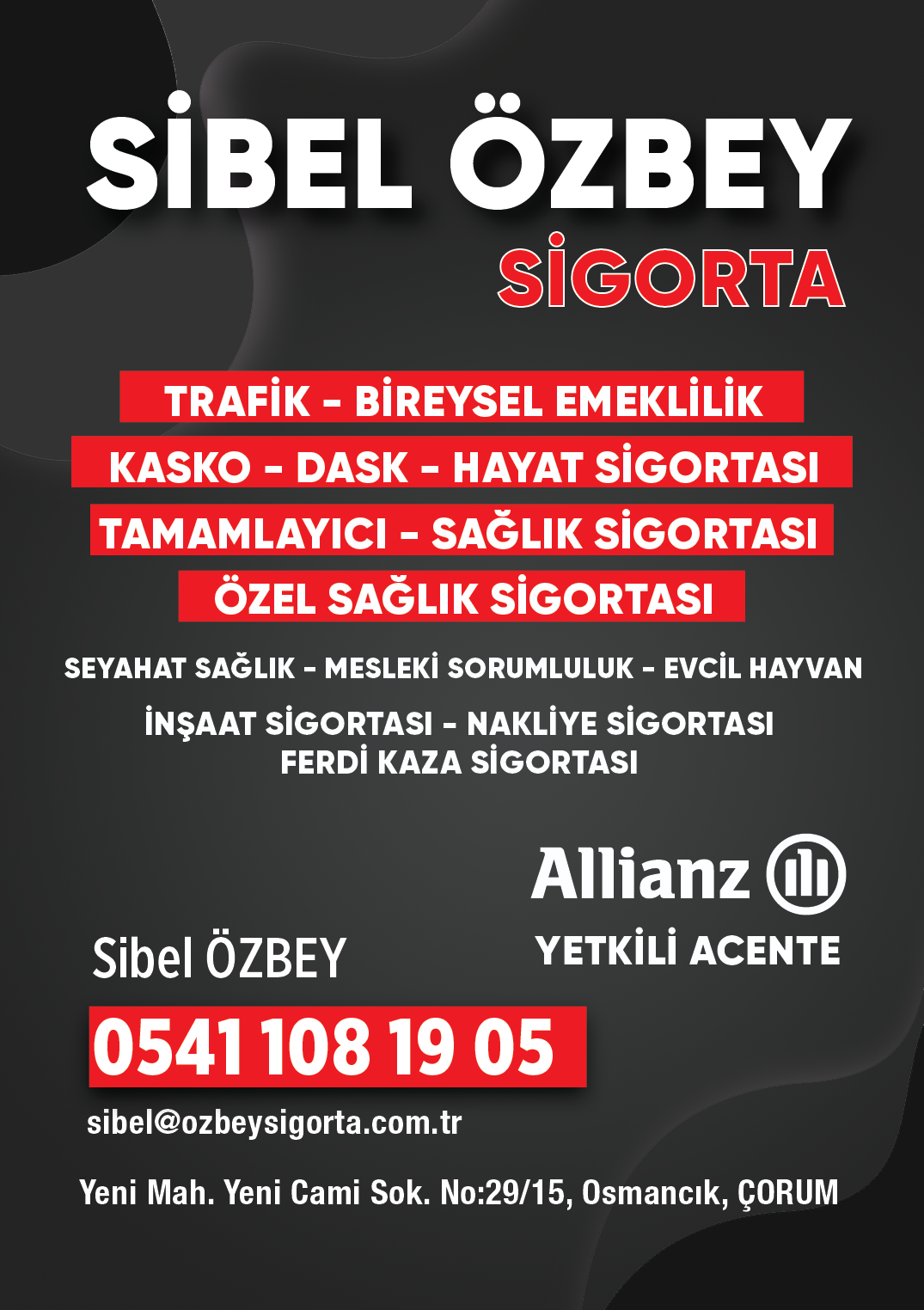 Sibel Özbey Sigorta – Osmancık – Çorum